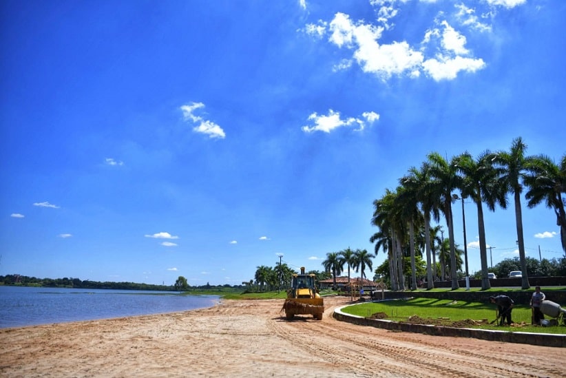 Panorama da praia Tacurú Pucú, na Costanera de Hernandarias. Imagem: Gentileza/Itaipu Binacional