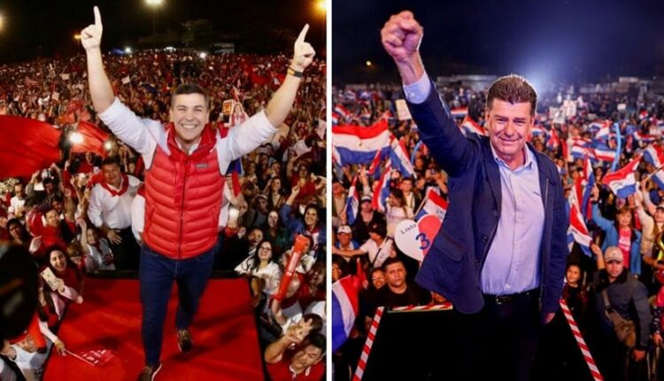 Santiago Peña (à esquerda) e Efraín Alegre (à direita) lideram as pesquisas de intenção de voto. Foto: Gentileza/Assessorias das campanhas