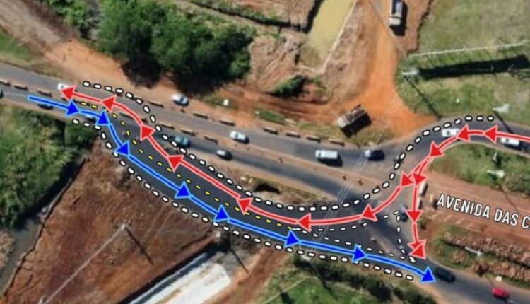 Mapa elaborado pelo Departamento de Estradas de Rodagem do Paraná, orientando sobre o desvio. Imagem: Divulgação/DER-PR