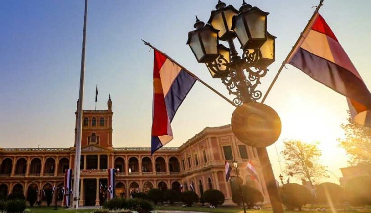 Palácio presidencial preparado para a posse de Santiago Peña, do Partido Colorado. Foto: Gentileza/Agência IP Paraguay