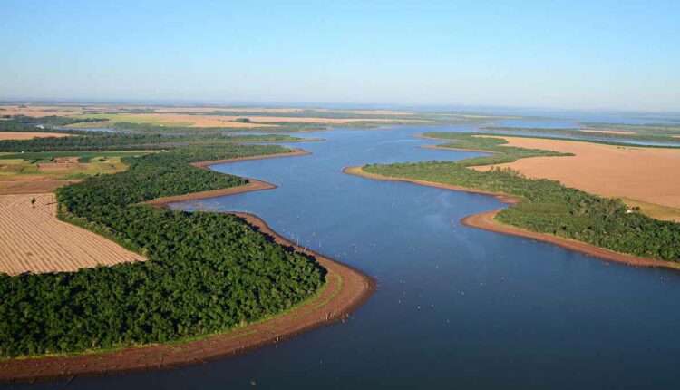 Vista aérea de um dos braços do lago de Itaipu, lado brasileiro. Foto: Marcos Labanca/H2FOZ