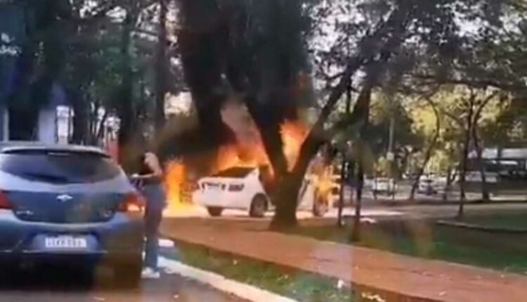 Situação foi registrada por populares que passavam pelo cruzamento. Imagem: Reprodução/Monumental AM