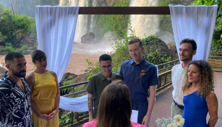 União ocorreu em frente ao Salto Dos Hermanas, no Parque Nacional Iguazú. Foto: Gentileza/Ministério do Turismo de Misiones