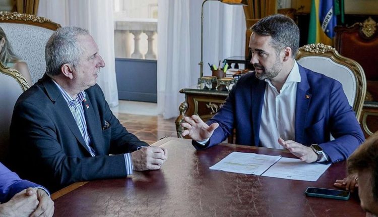 Hugo Passalacqua e Eduardo Leite, durante recente reunião em Porto Alegre. Foto: Gentileza/Governo de Misiones