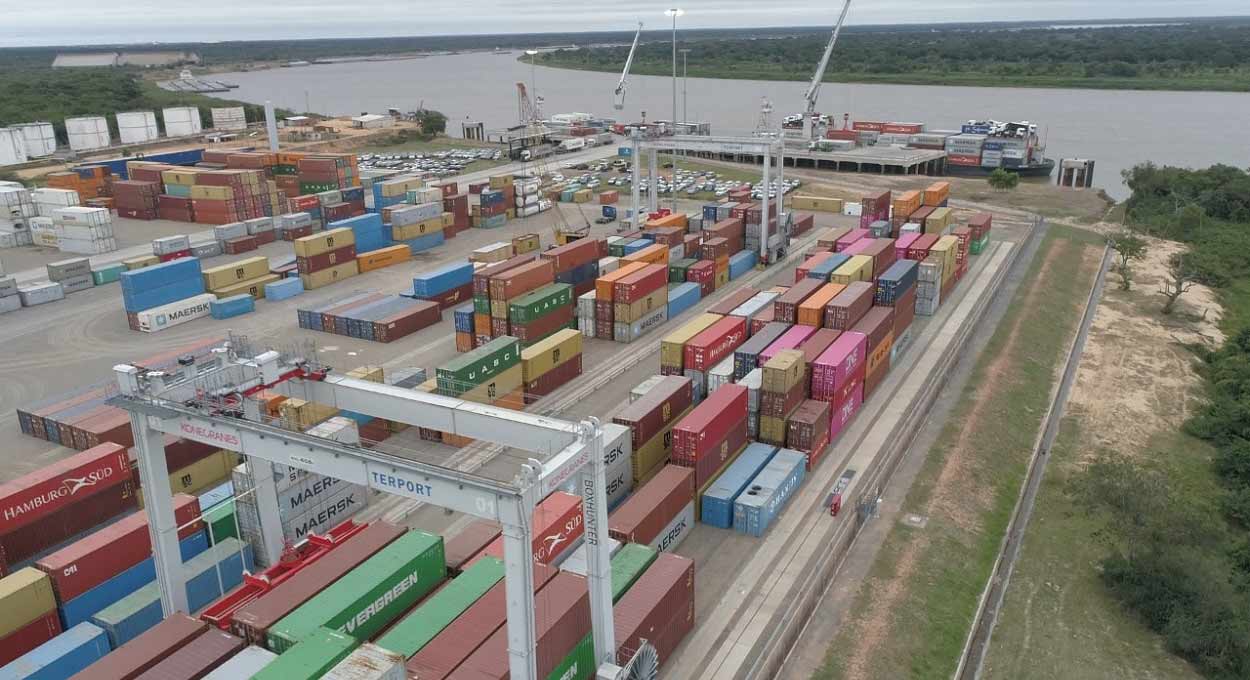 Maior parte das exportações paraguaias é escoada pela hidrovia dos rios Paraguai e Paraná. Foto: Gentileza/Câmara Nacional de Comércio e Serviços do Paraguai