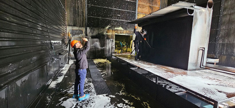 Testes foram executados em quatro posições diferentes. Foto: Diretoria Técnica/Itaipu Binacional