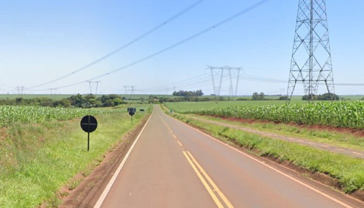 Trecho da Rodovia PR-874, em Santa Terezinha de Itaipu, conforme registro do serviço Google Street View.