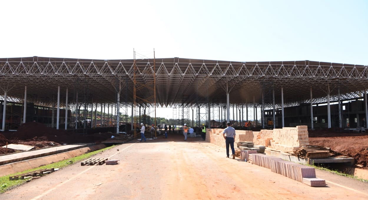 Vista geral da aduana paraguaia, em Presidente Franco. Foto: Gentileza/Itaipu Binacional (Paraguai)