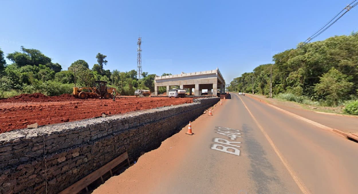 Obras de duplicação na BR-469, em imagem de arquivo do serviço Google Street View.