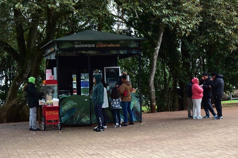 Quiosque tem até carrinho de pipoca. Foto: Gentileza/Urbia Cataratas