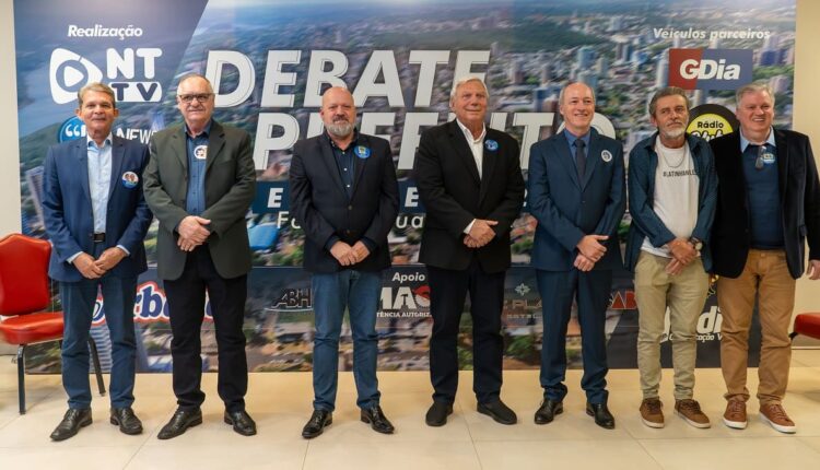 Silva e Luna, Caimi, Airton José, Paulo Mac Donald, Zé Elias, Latinha e Samis, candidatos a prefeito de Foz do Iguaçu em 2024. Foto: Marcos Labanca/H2FOZ