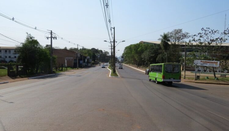 Área central de Presidente Franco, nos arredores do ginásio local, um dos maiores do Paraguai. Foto: Gentileza/Prefeitura de Presidente Franco