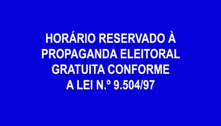 Tela azul é exibida ao término dos blocos ou quando os partidos não disponibilizam os materiais.