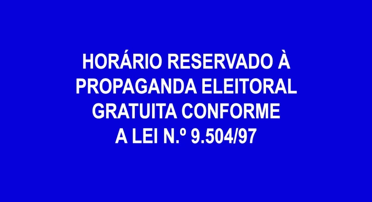 Tela azul é exibida ao término dos blocos ou quando os partidos não disponibilizam os materiais.