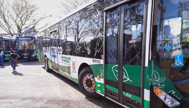 Primeiras unidades que receberam os validadores foram os ônibus elétricos operados pela prefeitura. Foto: Gentileza/Prefeitura de Ciudad del Este