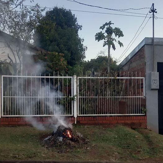 Mesmo pequenas fogueiras pioram consideravelmente a qualidade do ar. Foto: Gentileza/Prefeitura de Puerto Iguazú