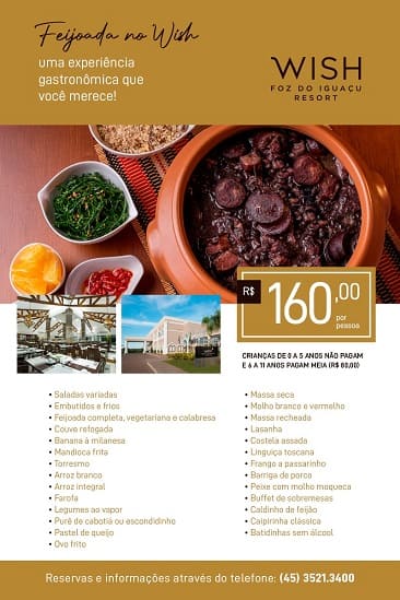 Divulgação da feijoada do Wish