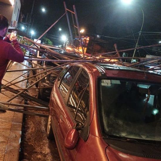 Rajadas de vento pararam apenas de madrugada. Foto: Gentileza/Puerto Iguazú