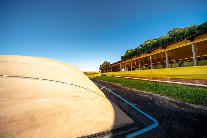 Biodigestor em propriedade no Oeste do Paraná. Foto: Alexandre Marchetti/Itaipu Binacional