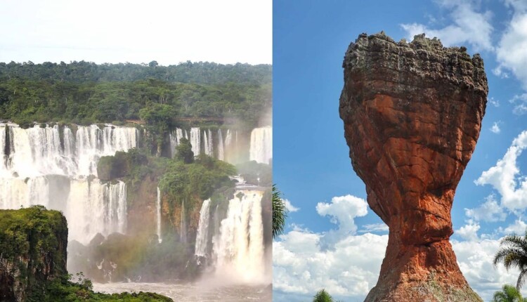 Cataratas do Iguaçu e formações rochosas de Vila Velha estão entre as paisagens mais conhecidas do Paraná. Foto: Divulgação/AEN