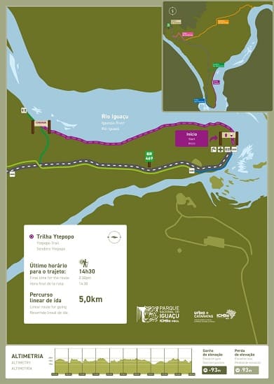 Mapa divulgado pela concessionária Urbia Cataratas