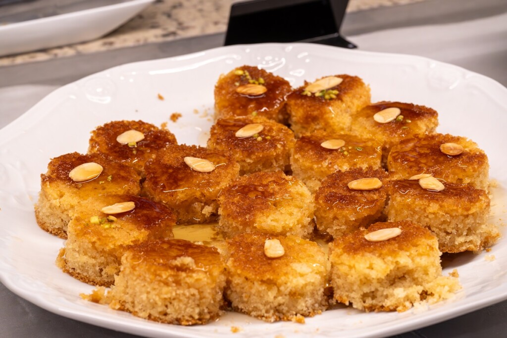 Namura, doce feito com farinha de semolina e mel. Foto: Marcos Labanca