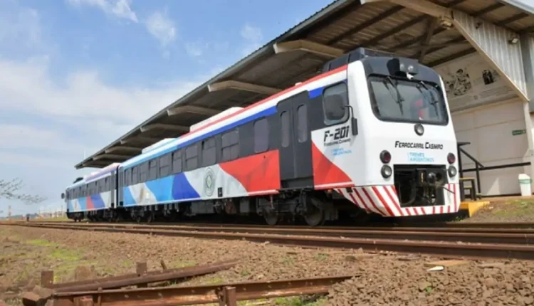 Trem é a ligação mais rápida entre as duas margens do Rio Paraná. Foto: Gentileza/Trenes Argentinos