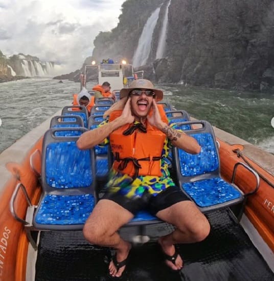 Daniel Molo nas Cataratas do Iguaçu. Foto: Gentileza/Macuco Safari