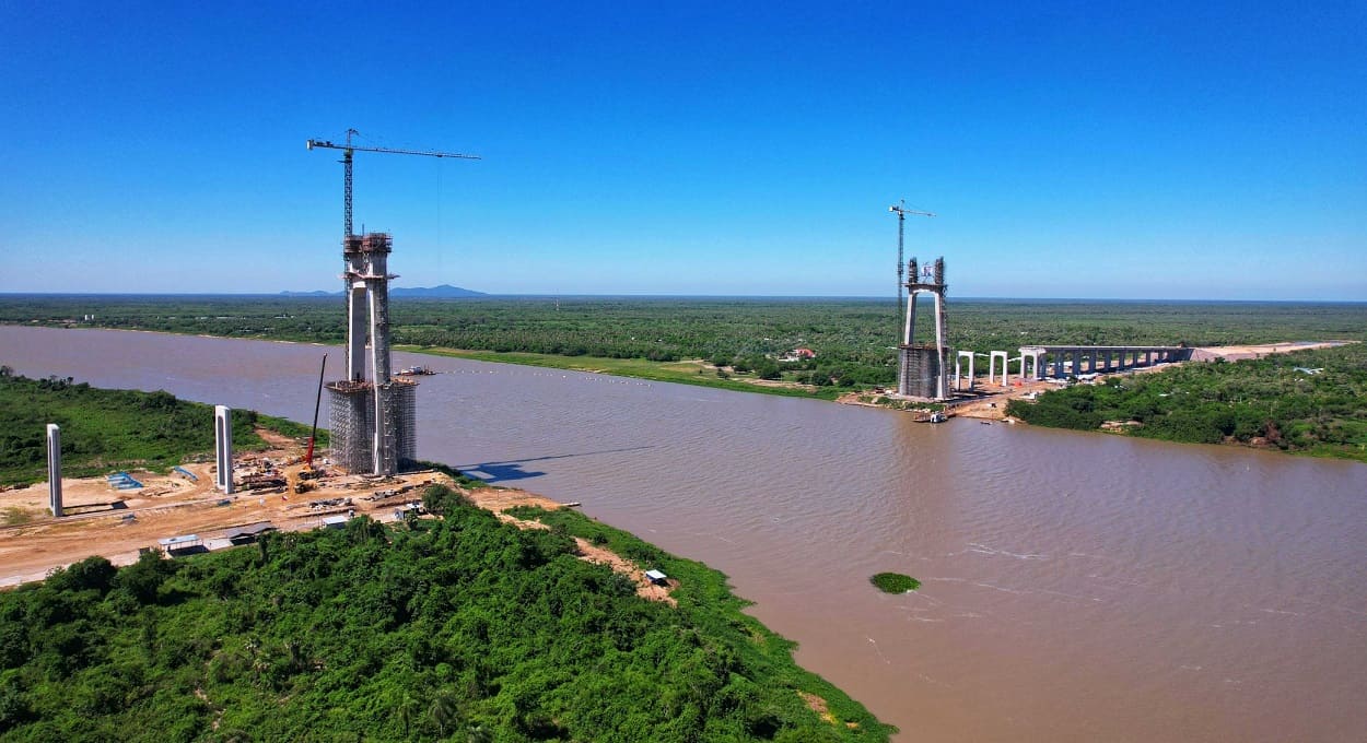 Ponte sobre o Rio Paraguai será do tipo estaiada. Foto: Gentileza/MOPC Paraguai