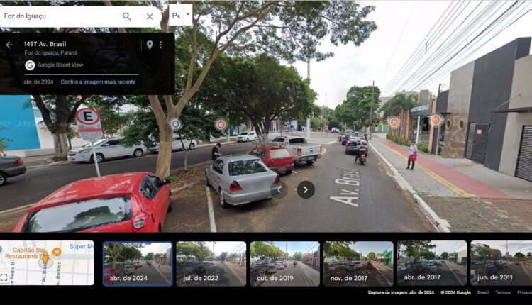 Locais como a Avenida Brasil têm registro de imagens 360° desde 2011. Foto: Google Street View