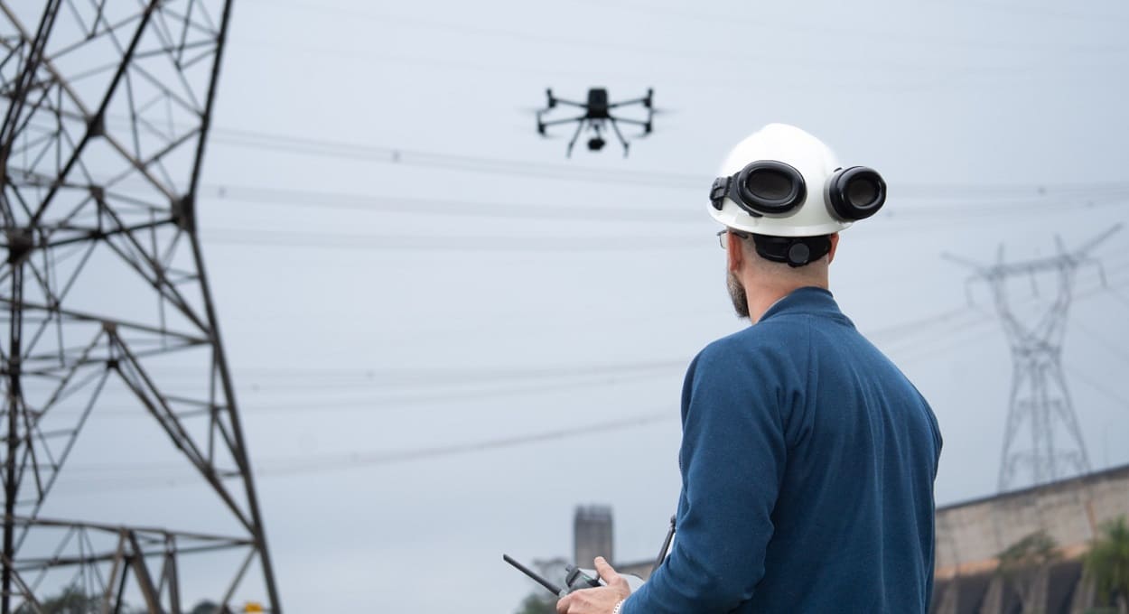 Drones agregam economia de tempo e precisão. Foto: Sara Cheida/Itaipu Binacional