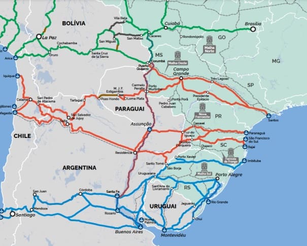 Mapa incluído no relatório, mostrando parte das Rotas 3, 4 e 5.