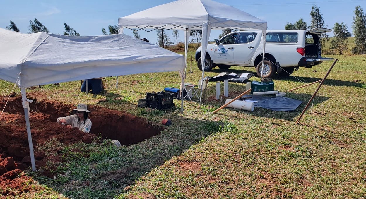 Ações de campo incluem escavações em propriedades rurais. Foto: Divulgação/Embrapa