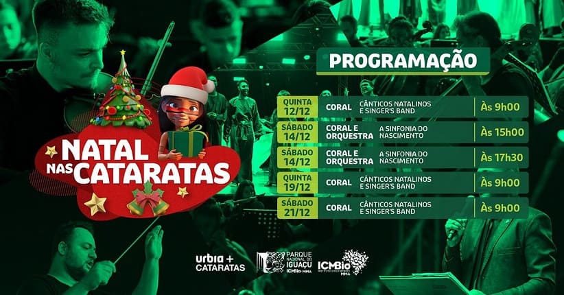 Programação oficial do Natal nas Cataratas.