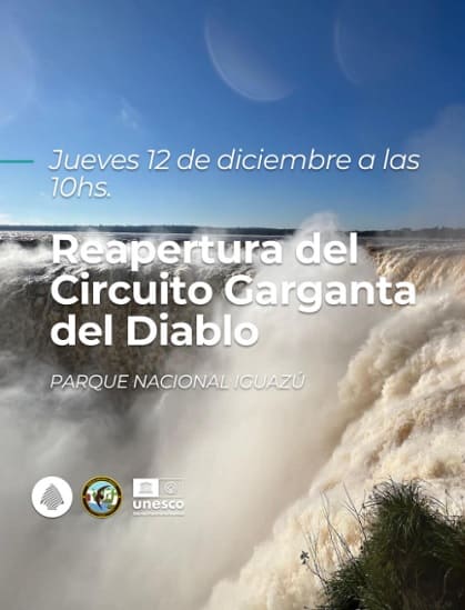 Reabertura da Garganta do Diabo no lado argentino das Cataratas