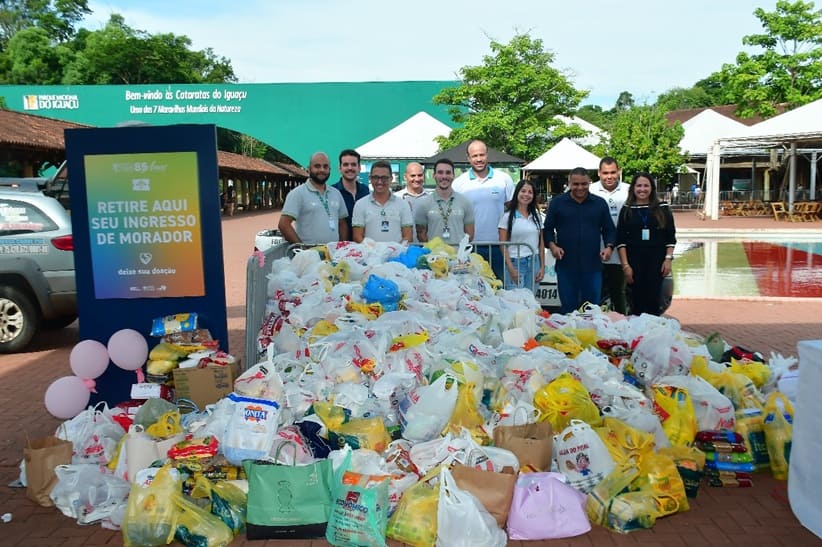 Arrecadação de alimentos no Parque Nacional do Iguaçu.