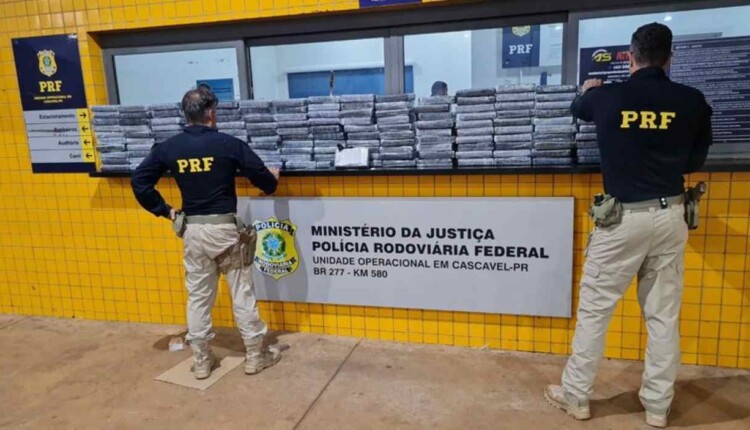 PRF intercepta 173 quilos de cocaína na BR-277; motorista pensava ser maconha