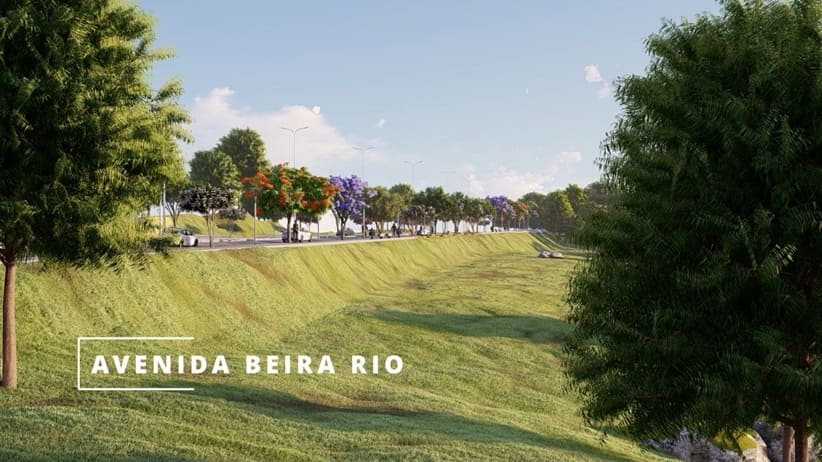 Atual trecho da Avenida Beira-Rio começa na Vila Portes e termina perto do centro.