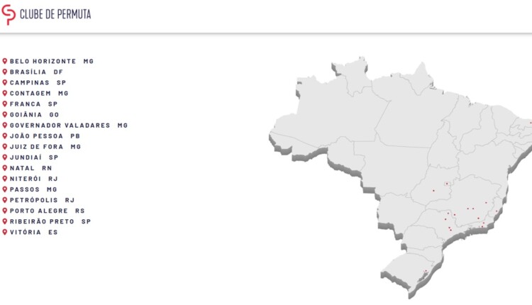 Clube de Permuta está presente em capitais e cidades do interior do Brasil.