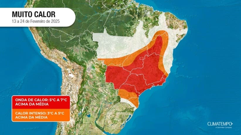 Alerta de calor emitido pelo site Climatempo.