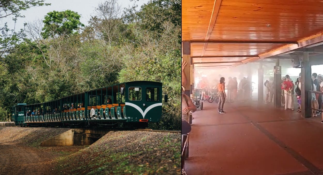 Trem Ecológico da Selva, que transporta os visitantes no lado argentino das Cataratas.